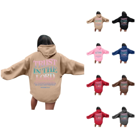 Christian Hoodies for Women Long Sleeve Y2K Graphic Jesus Hoodie with Pockets Hooded Sweatshirt Pullover Tops