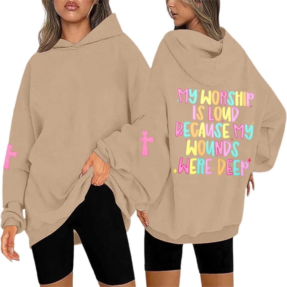 Christian Hoodies for Women Oversized Jesus Faith god Letter Print Hooded Sweatshirts Religious Inspirational Pullover