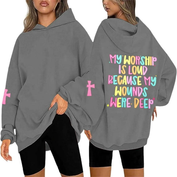 Christian Hoodies for Women Oversized Jesus Faith god Letter Print Hooded Sweatshirts Religious Inspirational Pullover