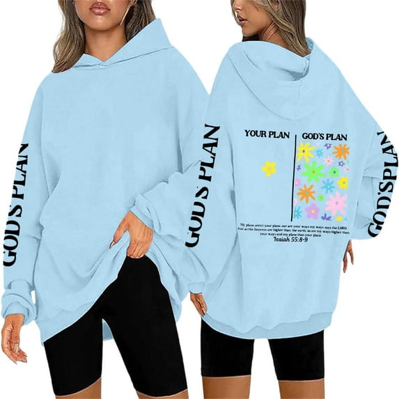 Christian Hoodies for Women Oversized Jesus Faith god Letter Print Hooded Sweatshirts Religious Inspirational Pullover