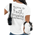 thumbnail image 1 of Christian Humor Faith Quote Lover Art Short Sleeve T-Shirt Everyday White Tops, 1 of 5