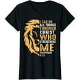 thumbnail image 1 of Christian I Can Do All Things Through Christ Lion Faith T-Shirt for Women, 1 of 3