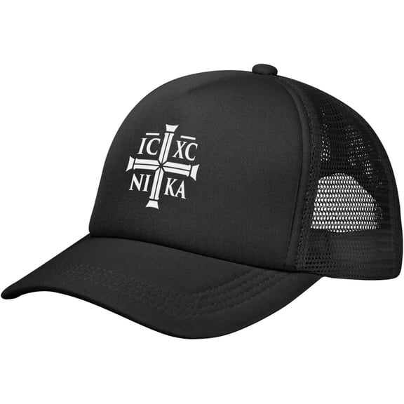 Christian Ic Xc Nika Eastern Orthodox Trucker Hat Women Mesh Baseball Cap Men Dad Hat Adjustable Hat Sun Hat Black