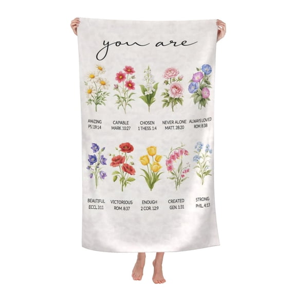 Christian Inspirational Bath Towel Soft and Highly Absorbent for Adults