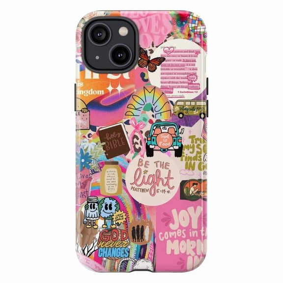 Christian Inspirational Phone Case, Bible Verse Collage iPhone Cover, Faith-Based Artistic Protective Case for iPhone 17 16 15 14 13 12 11 Pro Max Plus Mini