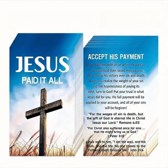 Christian Inspirational Scripture Cards, 3.5×2.1in Pocket Faith Cards for Encouragement, Bible Verse Witnessing Tracts, Bulk Mini Gospel Cards for Church Outreach, Kids & Adults