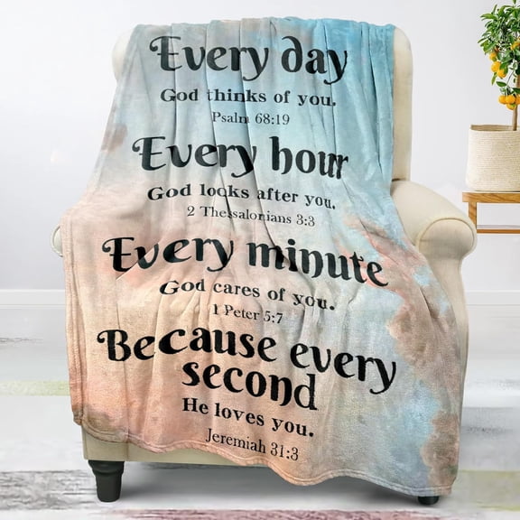 Christian Inspirational Soft Throw Blanket for Women and Men - Faith, Religious, Spiritual Gift - Personalized for Adults/Kids 50"x 60"