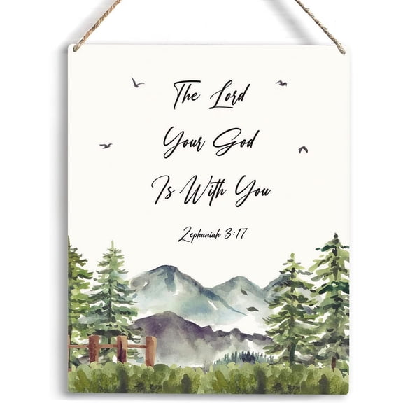 Christian Inspirational Wall Art The Lord Your God Is With You Wall Decor Religious Gifts Wall Decor Christian Bible Verse Wall Art Wooden Hanging Sign 8x10 Inch