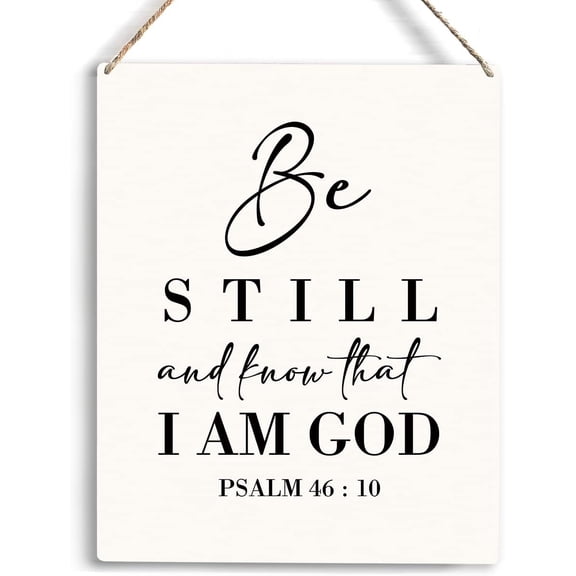 Christian Inspirational Wall Art Be Still And Know That I Am God Wooden Hanging Sign for Home Office Bathroom Bedroom Wall Decor Rustic Farmhouse Wall Decor Religious Nursery Gifts Decor 8x10 Inch