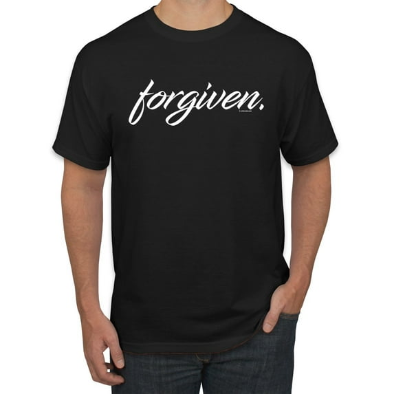 Christian Inspiring Verse Forgiven Inspirational/Christian Men's Graphic T-Shirt, Black, Small