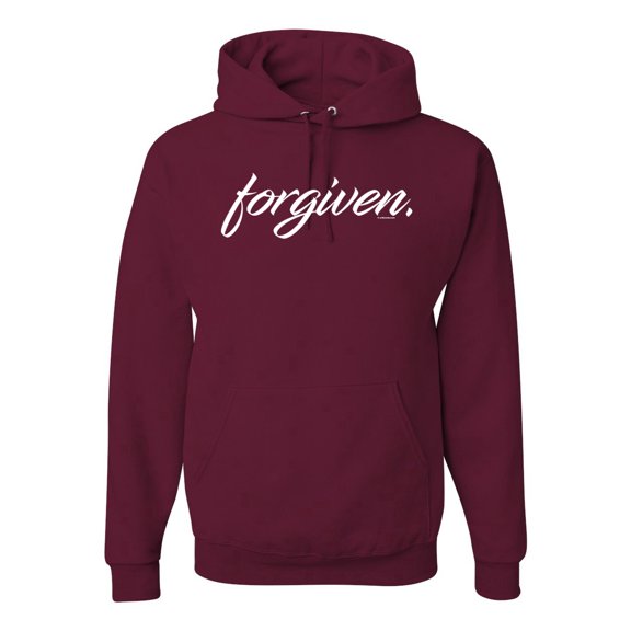 Christian Inspiring Verse Forgiven Inspirational/Christian Unisex Graphic Hoodie Sweatshirt, Maroon, 2XL