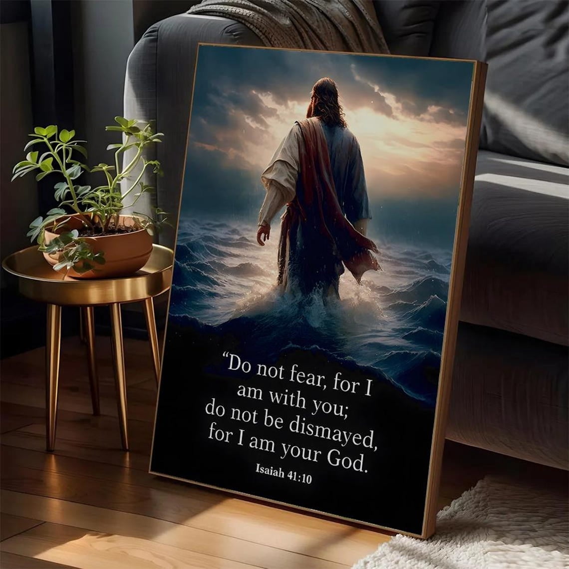 Christian Isaiah Bible Verse Jesus Walking On Water Poster UNFRAMED ...