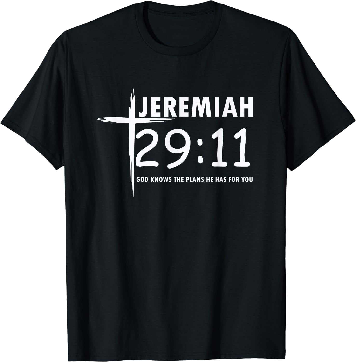 Christian Jeremiah 29:11 Bible Verse T-Shirt T-Shirt Black Medium ...