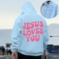 thumbnail image 1 of Christian Jesus Hoodies Mens Faith Religious Graphic Hooded Sweatshirt Spirng Fall Pullover Tops Light Blue XL, 1 of 6