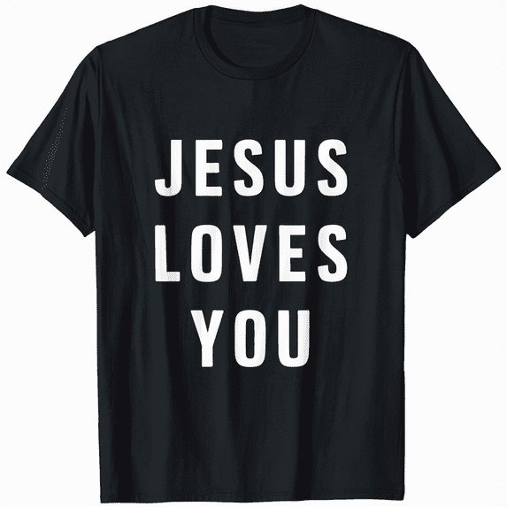 Christian Jesus Loves You Inspirational Faith Graphic T-Shirt
