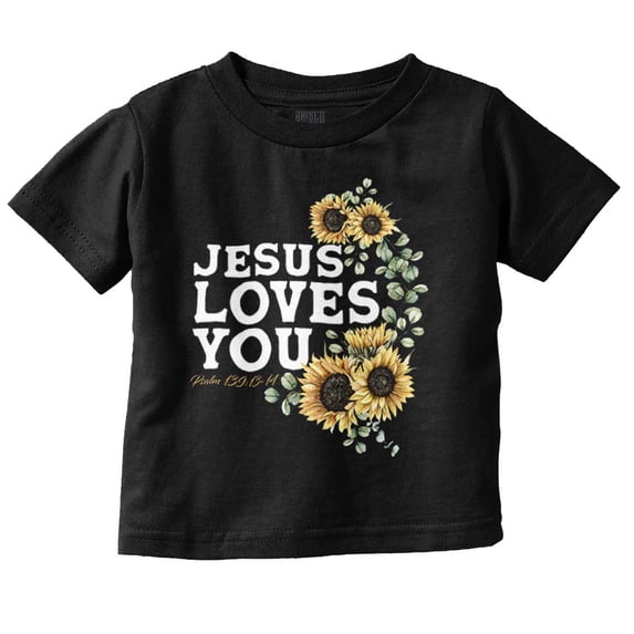 Christian Jesus Loves You Sunflowers Youth T Shirt Tee Girls Infant Toddler Brisco Brands 6M