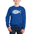 thumbnail image 1 of Christian Jesus Name Fish Symbol - Boy's Word Art Crewneck Sweatshirt, 1 of 3
