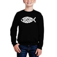 thumbnail image 1 of Christian Jesus Name Fish Symbol - Boy's Word Art Crewneck Sweatshirt, 1 of 3