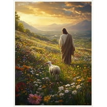 Christian Jesus Print Wall Art Jesus Save the Lost Lambs Canvas Painting Posters Room Aesthetic Decoration Easter Christian Catholic Wall Decor
