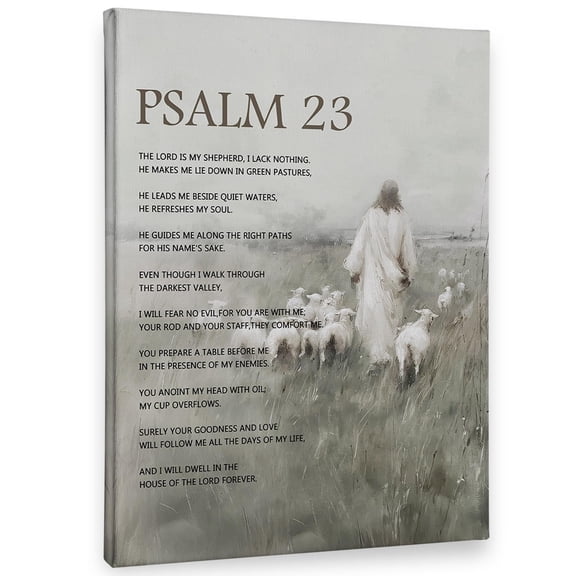 Christian Jesus Psalm 23 Wall Art poster Bible Verses The Lord Is My Shepherd Pictures Decorations, Religious poster Unframed12x18inch(30x45cm)