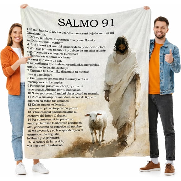 Christian Jesus Psalm 91 Throw Blanket