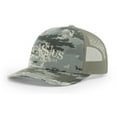 thumbnail image 1 of Christian Jesus Saved My Life 3 Nails Mens Embroidered Mesh Back Trucker Hat, Digi Camo/Light Green, 1 of 4