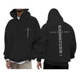 thumbnail image 1 of Christian Jesus Saves Hoodies for Men Inspirational Religious Faith Sweatshirts Vintage Bible Verse Graphic Pullovers, 1 of 6