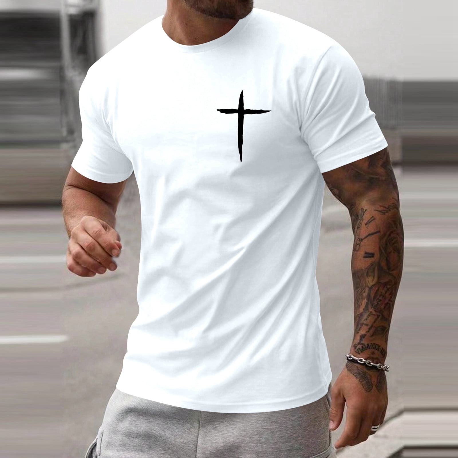 Christian Jesus Shirts for Men Cross Graphic T Shirt Faith Religious ...