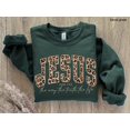 thumbnail image 1 of Christian Jesus Sweatshirt, Cheetah Print Bible Verse Tshirt, Trendy Faith Apparel Gift, Jesus Loves You, The Way The Truth The Life, 1 of 2