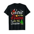 thumbnail image 1 of Christian Jesus The Reason Christmas Stocking Stuffer Gifts Black T-Shirt Crew Neck Tee, 1 of 5