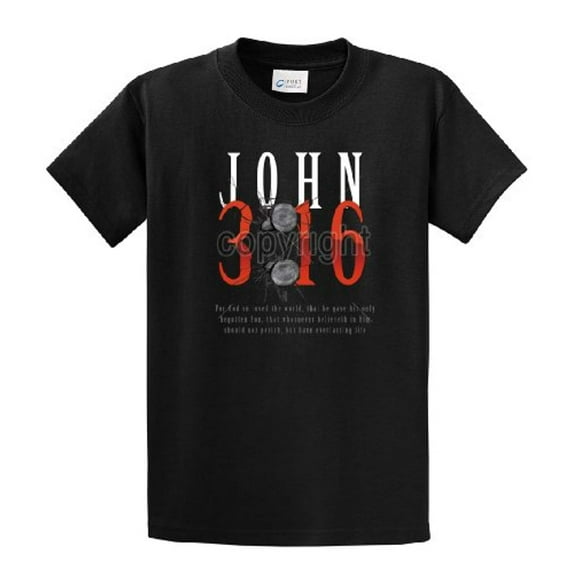 Christian John 3:16 with Nails For God So Loved the World Jesus Men's Short Sleeve T-shirt-Black-Small