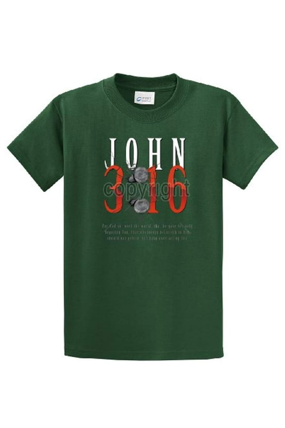 Christian John 3:16 with Nails For God So Loved the World Jesus Men's Short Sleeve T-shirt-Forest-XXL
