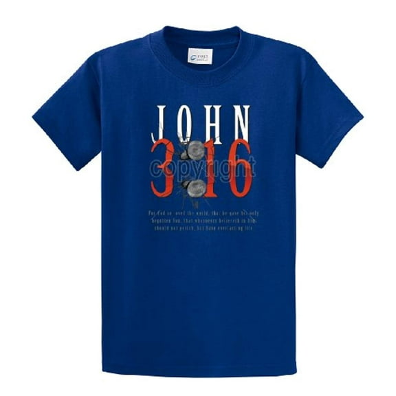 Christian John 3:16 with Nails For God So Loved the World Jesus Men's Short Sleeve T-shirt-royal-4xl