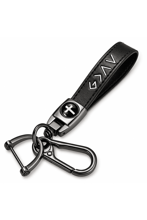 Christian Leather Cross Keychain, Faith Car keychain, Christian Gifts for Men, Dad, Farther, Husband, Boyfriend