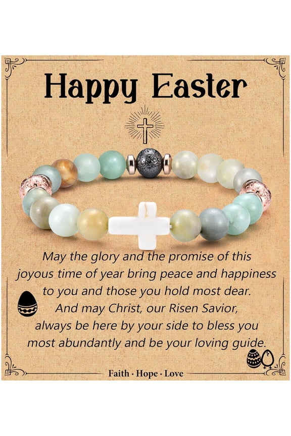 Christian Ladies Gift, Religious Rosary Cross Bracelet, Easter Basket Gift, Baptism Confirmation, First Communion, Christmas Birthday Gift for Teenage Girl