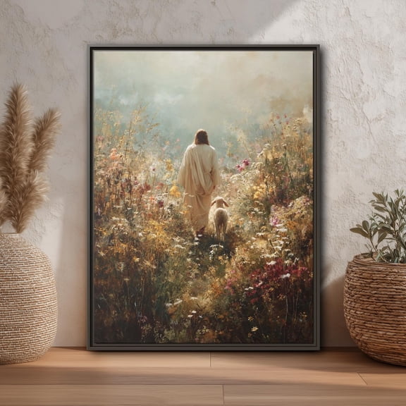 Christian Lamb Wall Art, Jesus Lamb, Jesus Shepherd, Christian Nursery Decor, Faith Decor