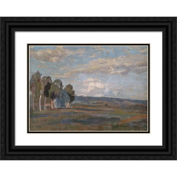 Christian Landenberger 24x18 Black Ornate Framed Double Matted Museum Art Print Titled: Wide Summer Landscape (1911)