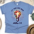 thumbnail image 1 of Christian Let Your Light Shine Matthew 5:16 Bible Verse T-Shirt, CarolinaBlue, Size 3XL, 1 of 6