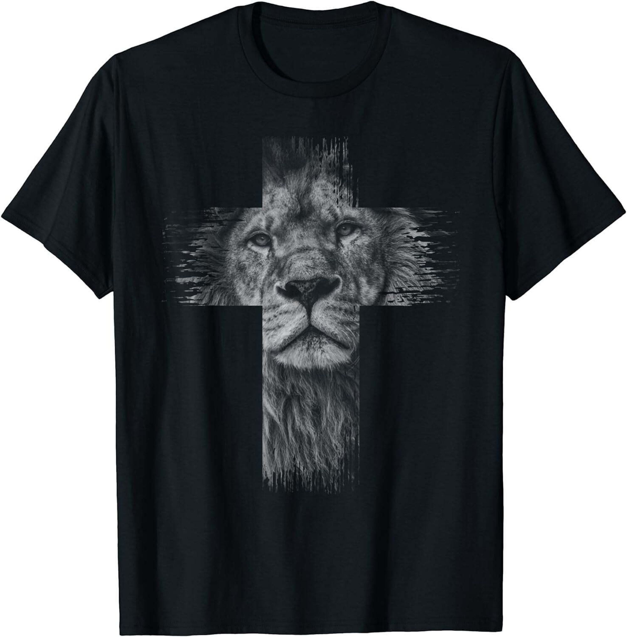Christian Lion of Tribe Judah Cross T-Shirt - Unleash Your Faith with