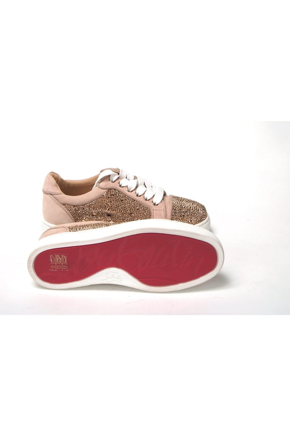 Antoinette Rose Gold Embellished Sneakers/EU34.5/US4.5/Rose Gold
