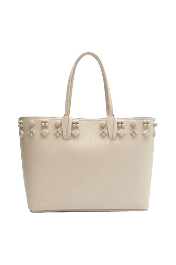 Cabata Spike Large Tote Shoulder Bag Leche Ivory