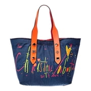 Christian Louboutin Canvas & Leather Tote, Blue