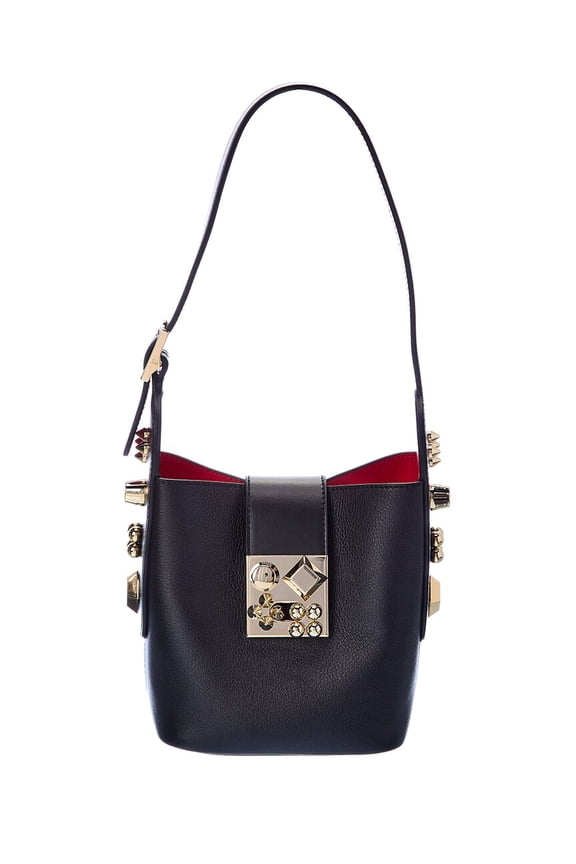 Carasky Mini Leather Bucket Bag, Black