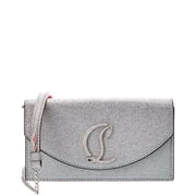 Christian Louboutin Leather Clutch, Silver