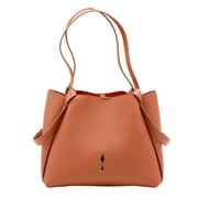 Christian Louboutin Women's Structured Tote Bag In Textured Leather With Metallic Emblem Brown