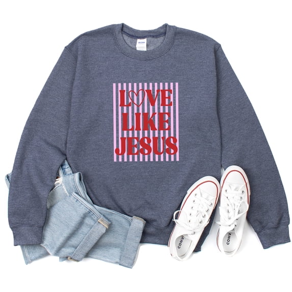 Christian Love Like Jesus Pullover Shirts Women Long Sleeve Sweatshirts Graphic Jesus Gift