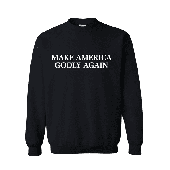 Christian Make America Godly Again Crew Neck Sweatshirt-Black-xxxl