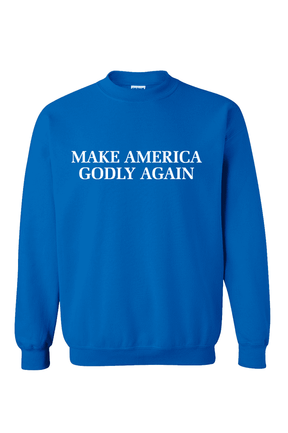 Christian Make America Godly Again Crew Neck Sweatshirt-Royal-small
