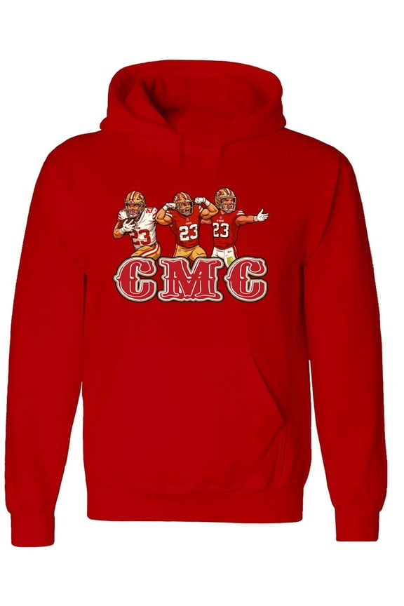 Christian McCaffrey 3 Pics Collage San Francisco CMC Hooded Sweatshirt Hoodie