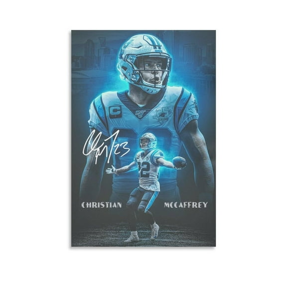 Christian McCaffrey American Football Players Sports Celebrity Canvas Wall Art Posters For Room Aesthetic And Decor 4 Poster For Bedroom Bathroom Living Room Office Kitchen Decor